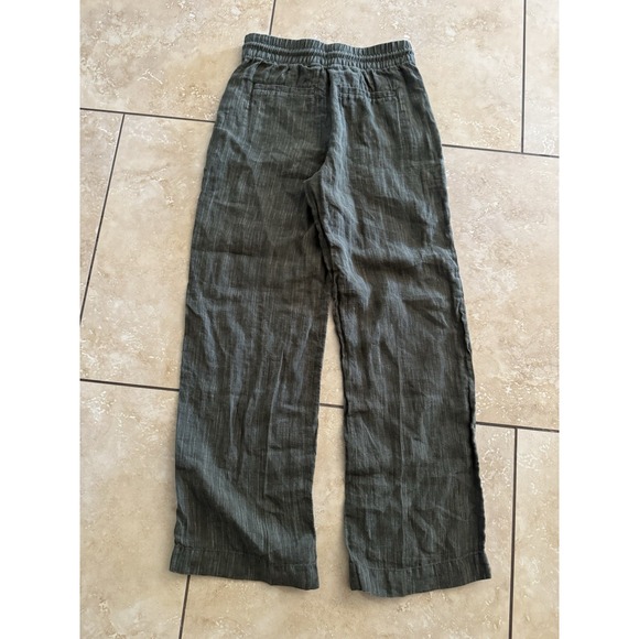 Athleta Linen Pants Women XXS Wide Leg Beachy Travel Resort Summer Green Cabo - Picture 6 of 6